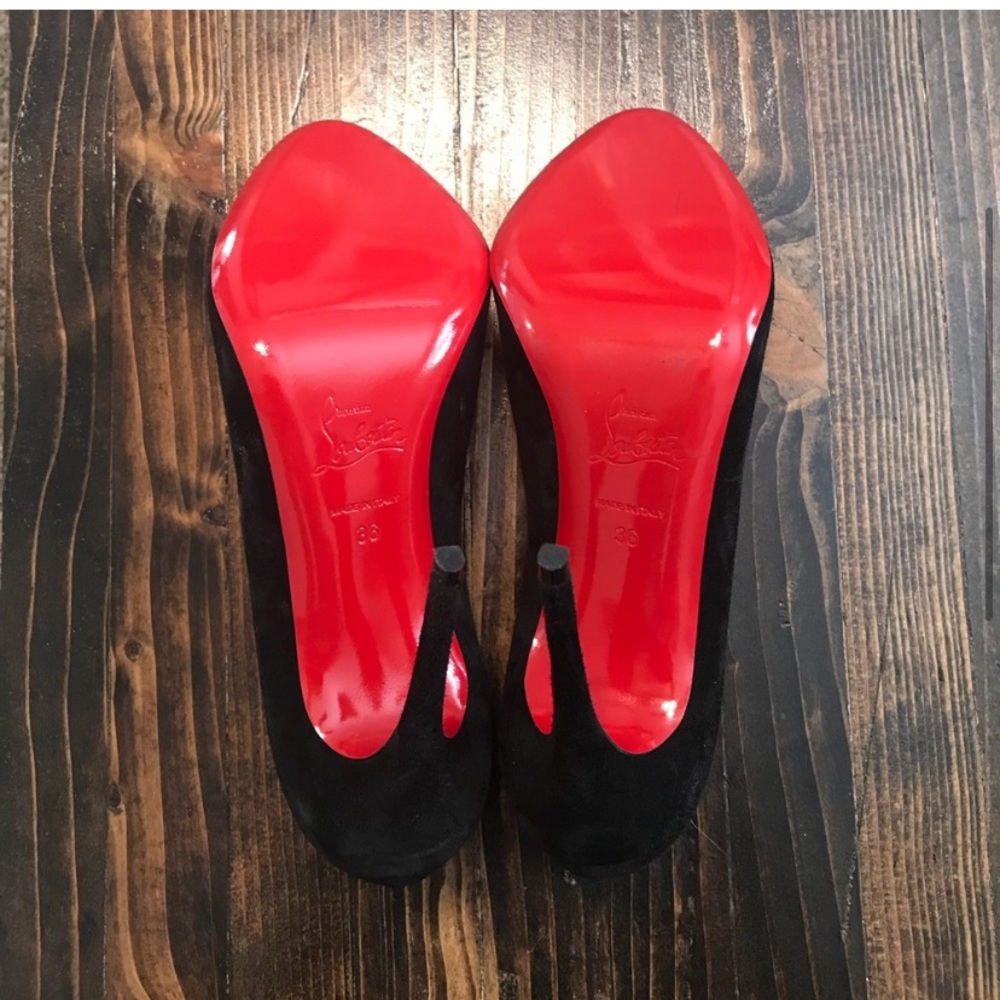 New Christian Louboutin suede 100mm pumps - Picture 2 of 6